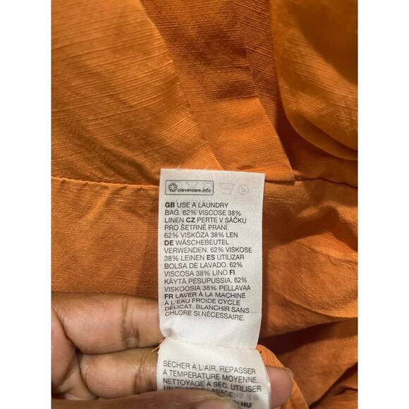 & Other Stories Collared Wrap Midi Dress in Terracotta Sz 10 - Picture 5 of 8